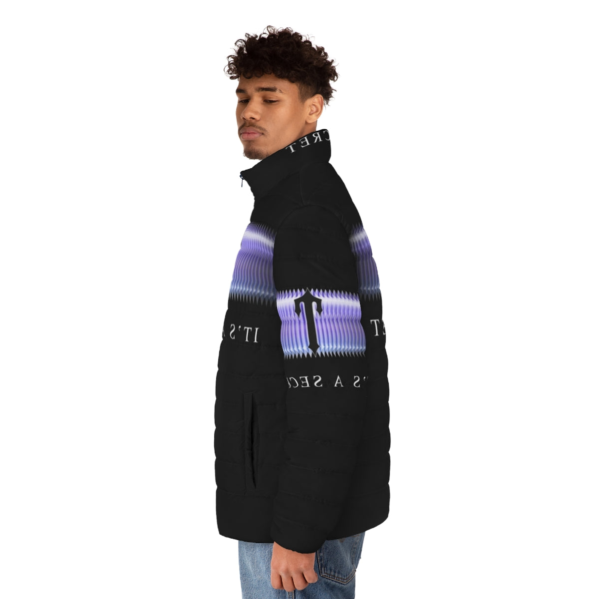 Trapstar classic black or purple puffer jacket - men side left