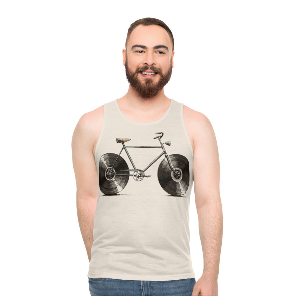 Unisex music and cycling tank top - men