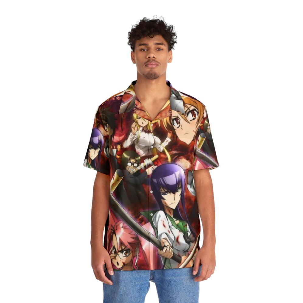 High School Of The Dead Anime Hawaiian Shirt - People Front