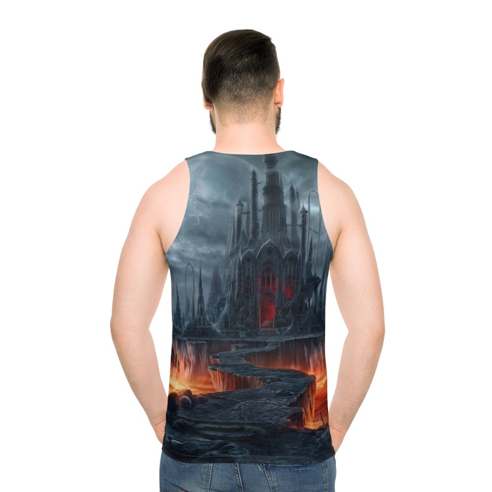 Gothic Dark Castle Unisex Tank Top - men back