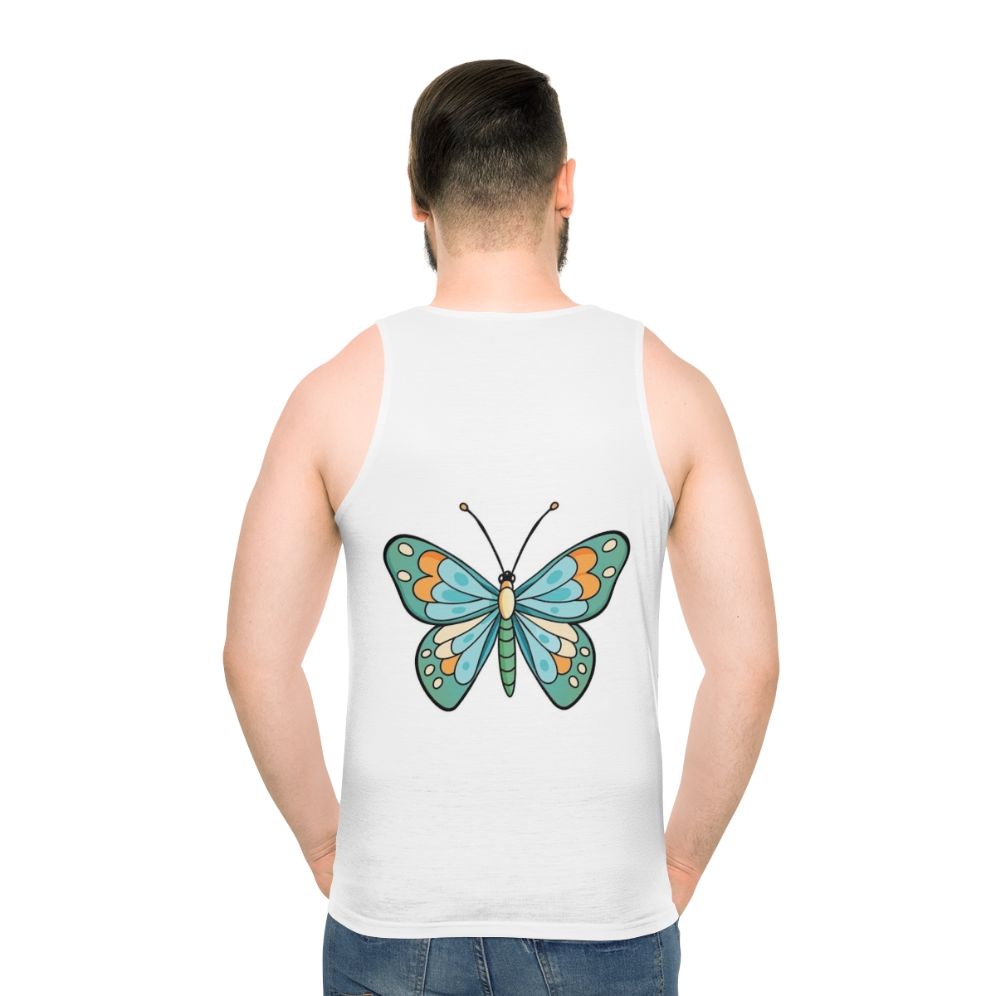 Monarch butterfly charm unisex tank top - men back