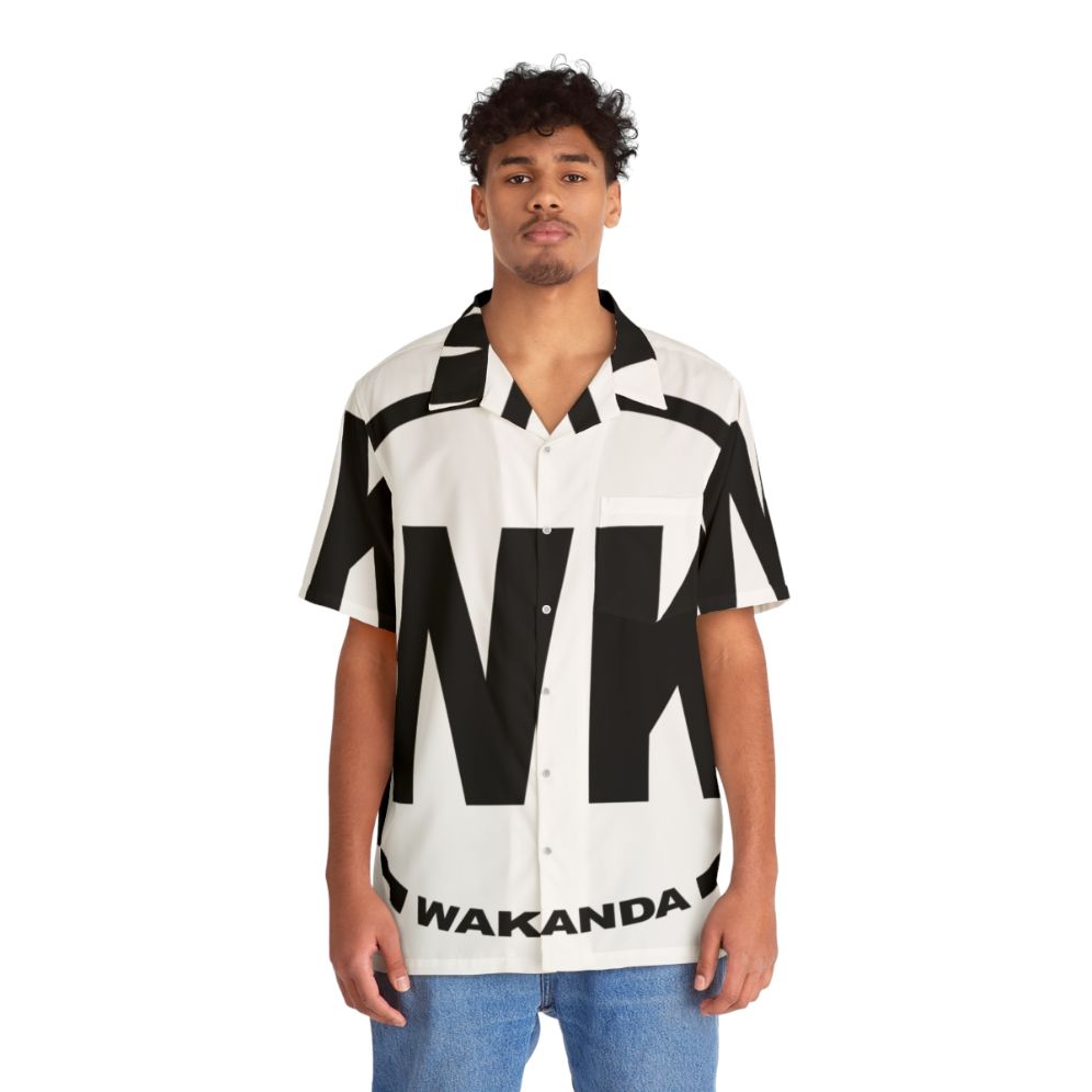 Wakanda inspired black panther Hawaiian shirt - People Front