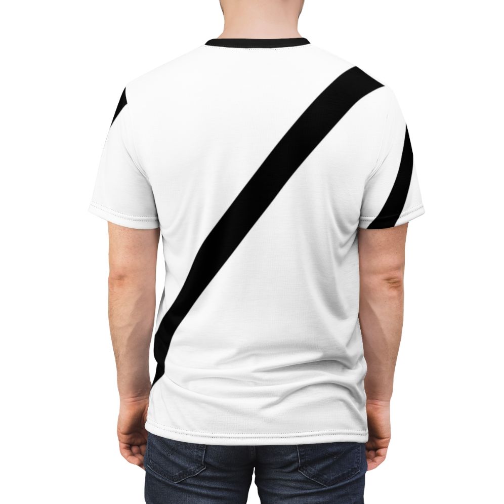 Stylish T-shirt design featuring a safety belt graphic to promote car safety - men back