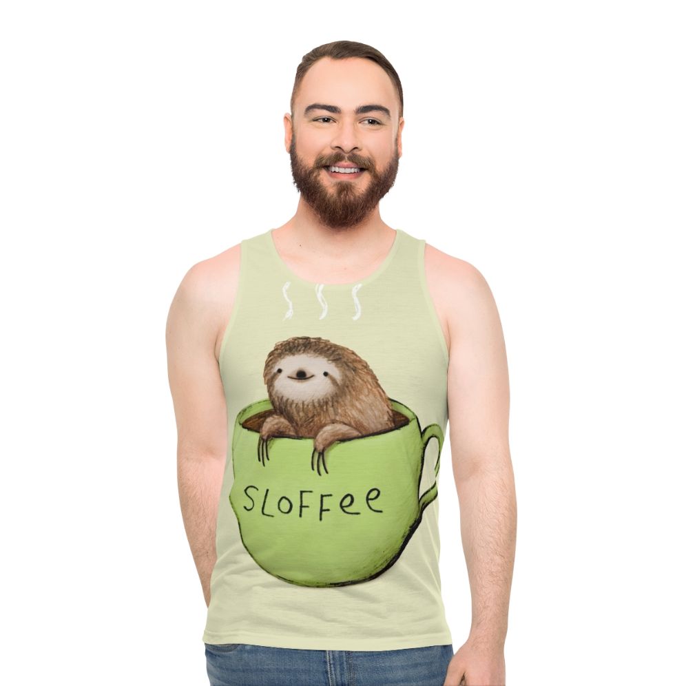 Sloffee Unisex Sloth Coffee Lover Tank Top - men