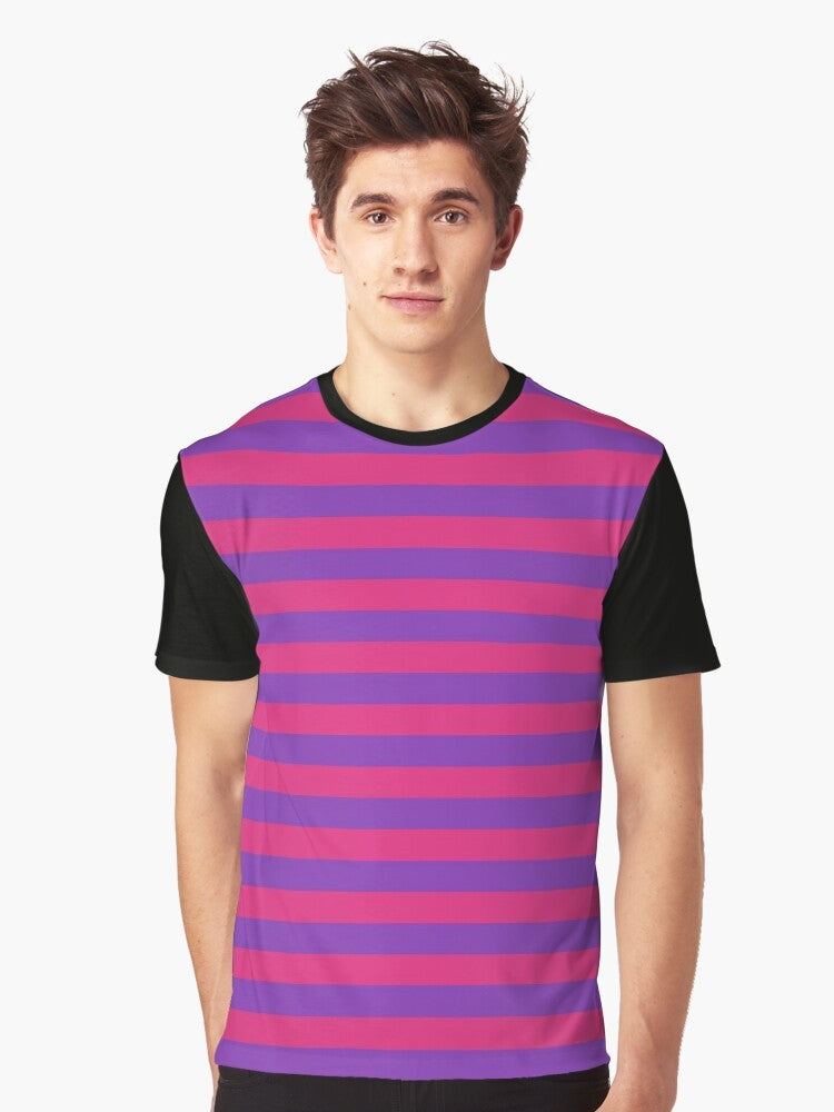 Pink and purple striped graphic t-shirt for girls - Men