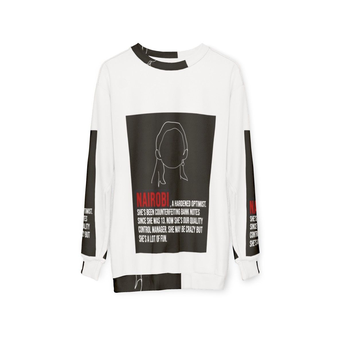 Nairobi House of Money Money Heist Sweatshirt - hanging