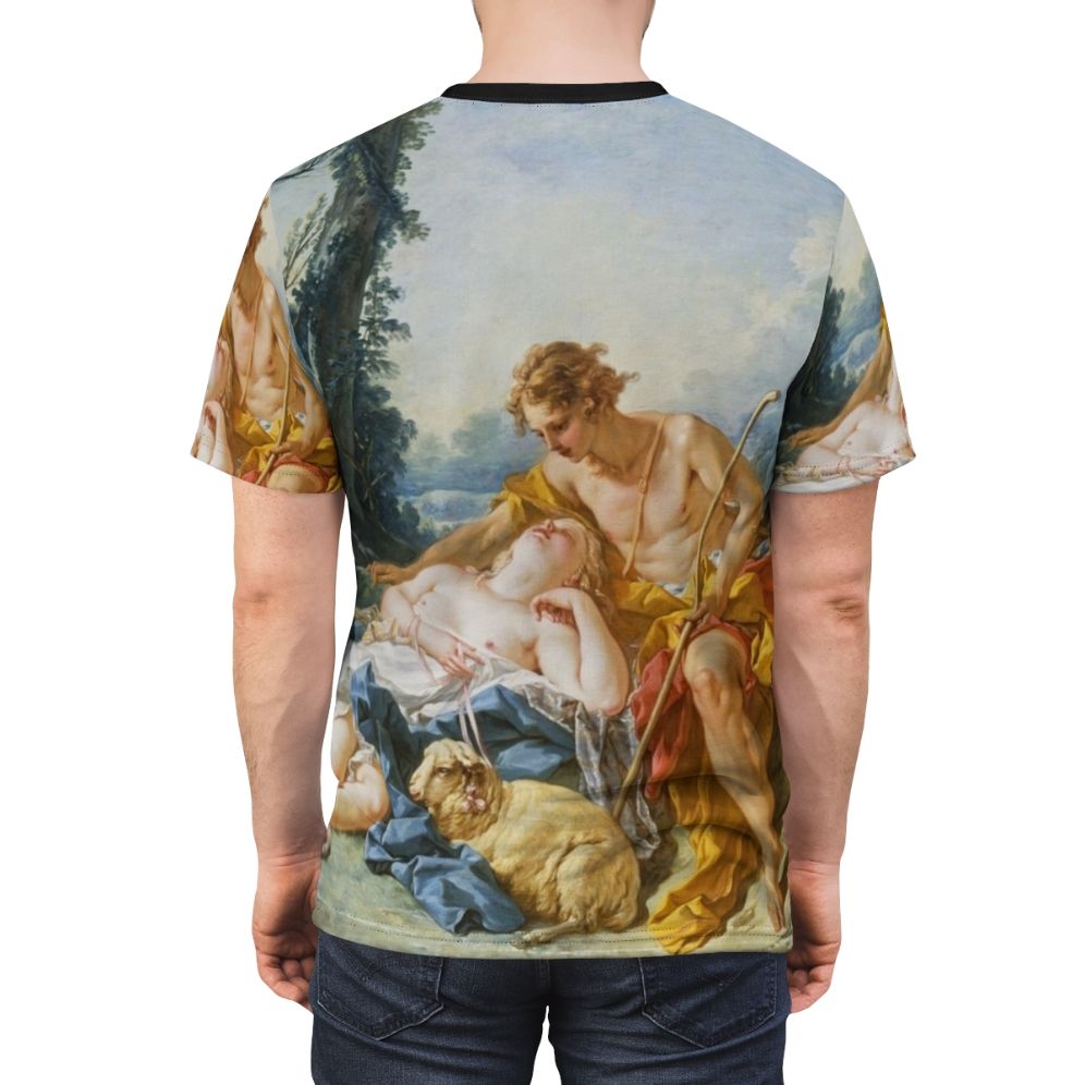 Daphnis and Chloe inspired French art t-shirt featuring a painting by François Boucher - men back