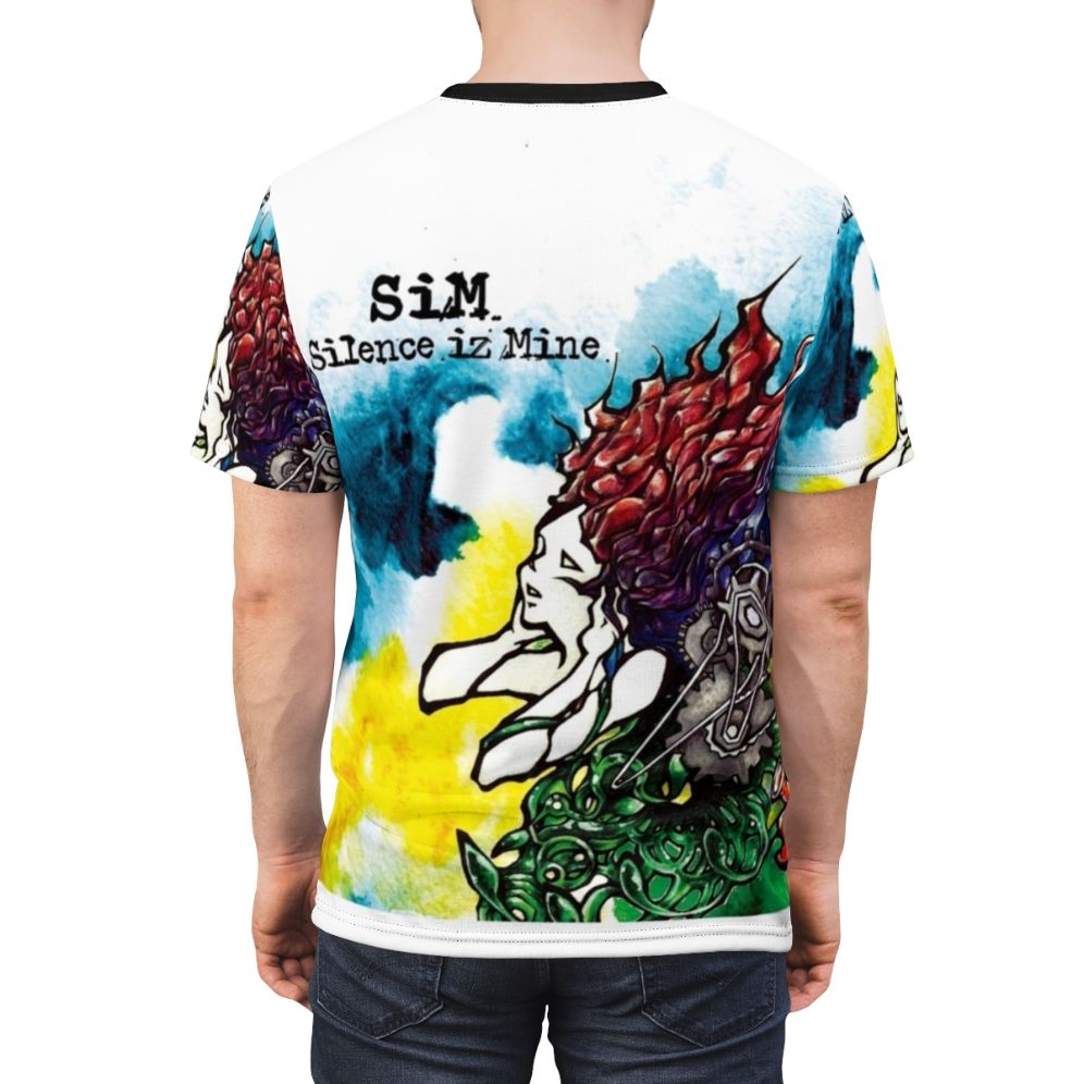 Silence Is Mine album music t-shirt with band design - men back