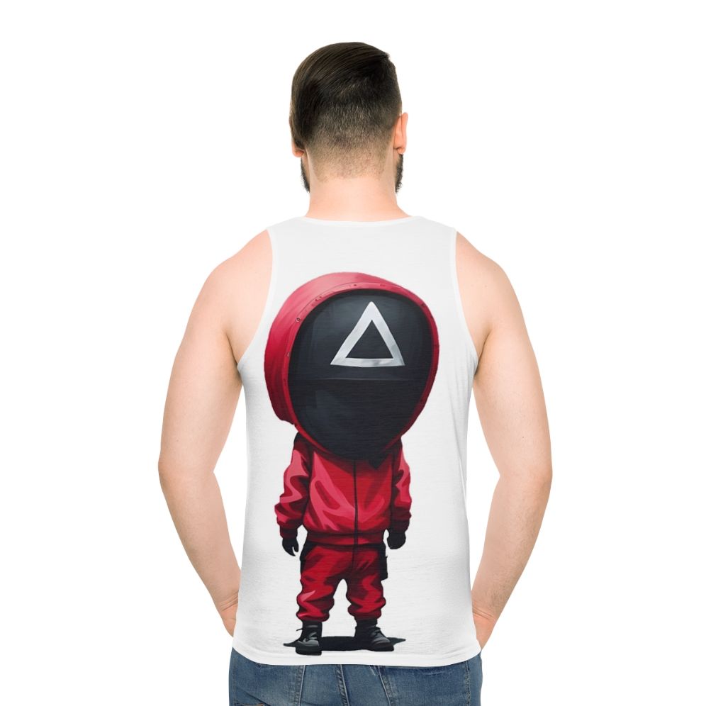 Squid Game Soldier Design Unisex Tank Top - men back