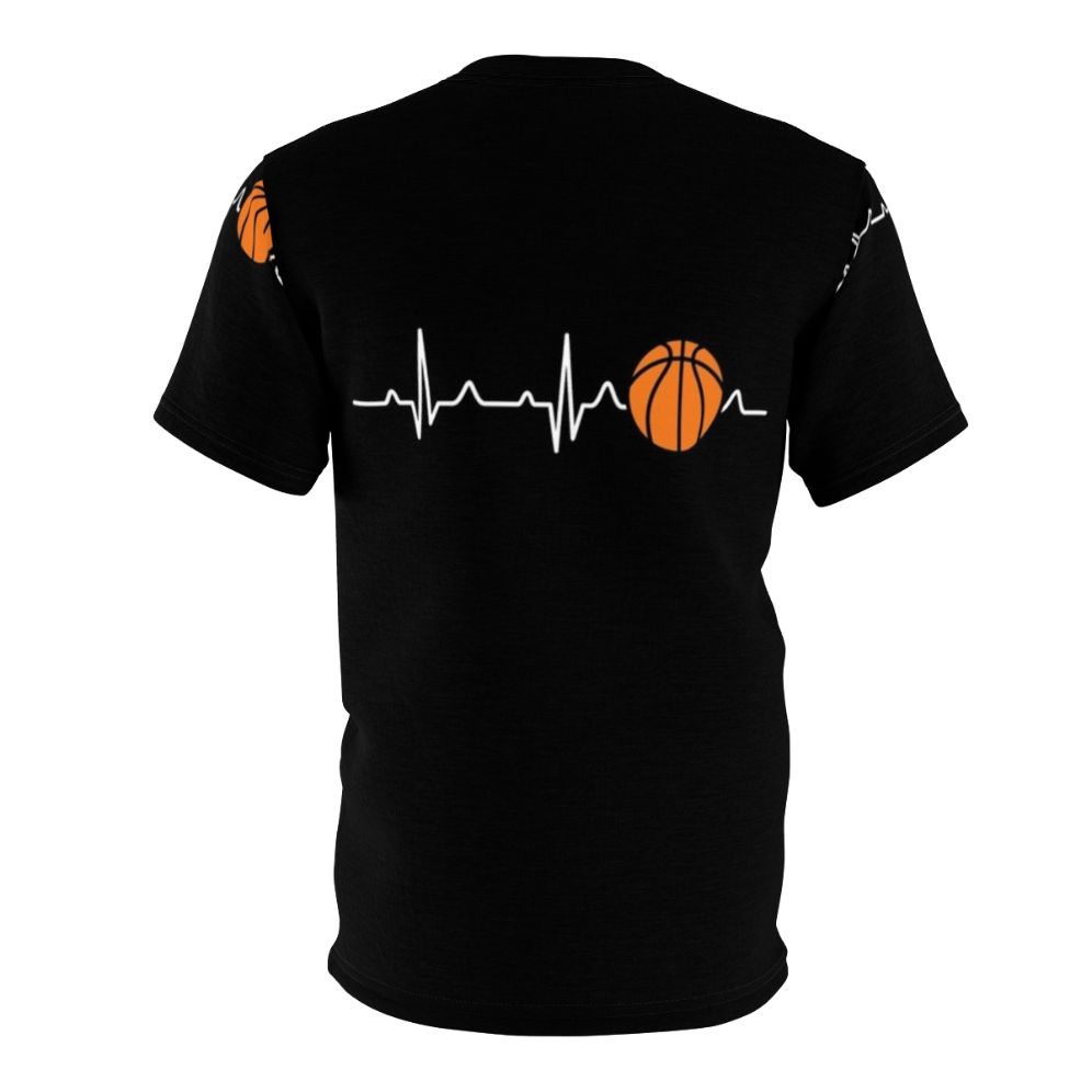 Basketball heartbeat graphic printed on a high-quality t-shirt - Back