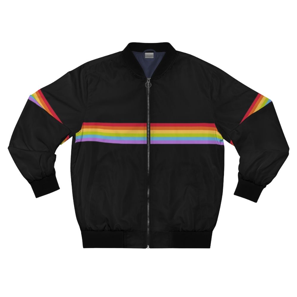 Gay Pride Rainbow Stripe Bomber Jacket