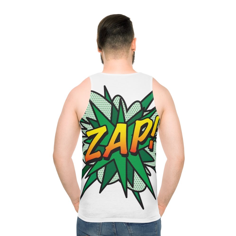 Zap Comic Book Retro Pop Art Superhero Unisex Tank Top - men back