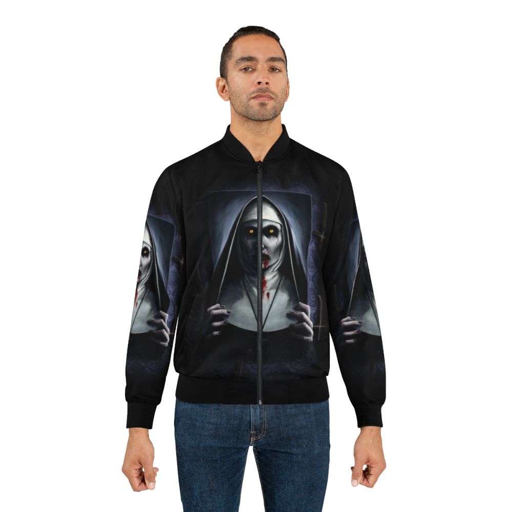 Valak demon-inspired bomber jacket with creepy, haunting design - Lifestyle