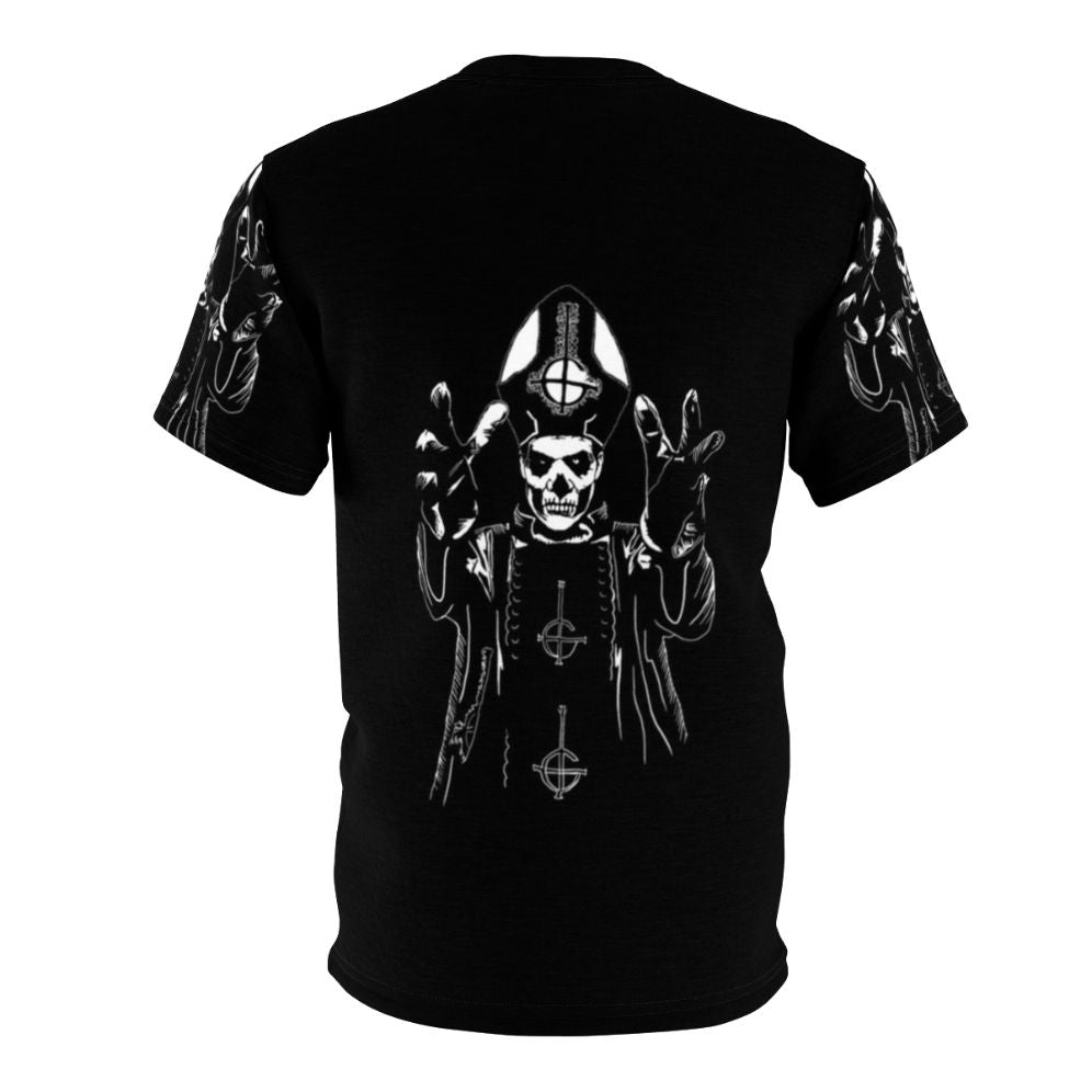 Ghastly Ghoul Graphic T-Shirt with Occult and Metal Symbols - Back