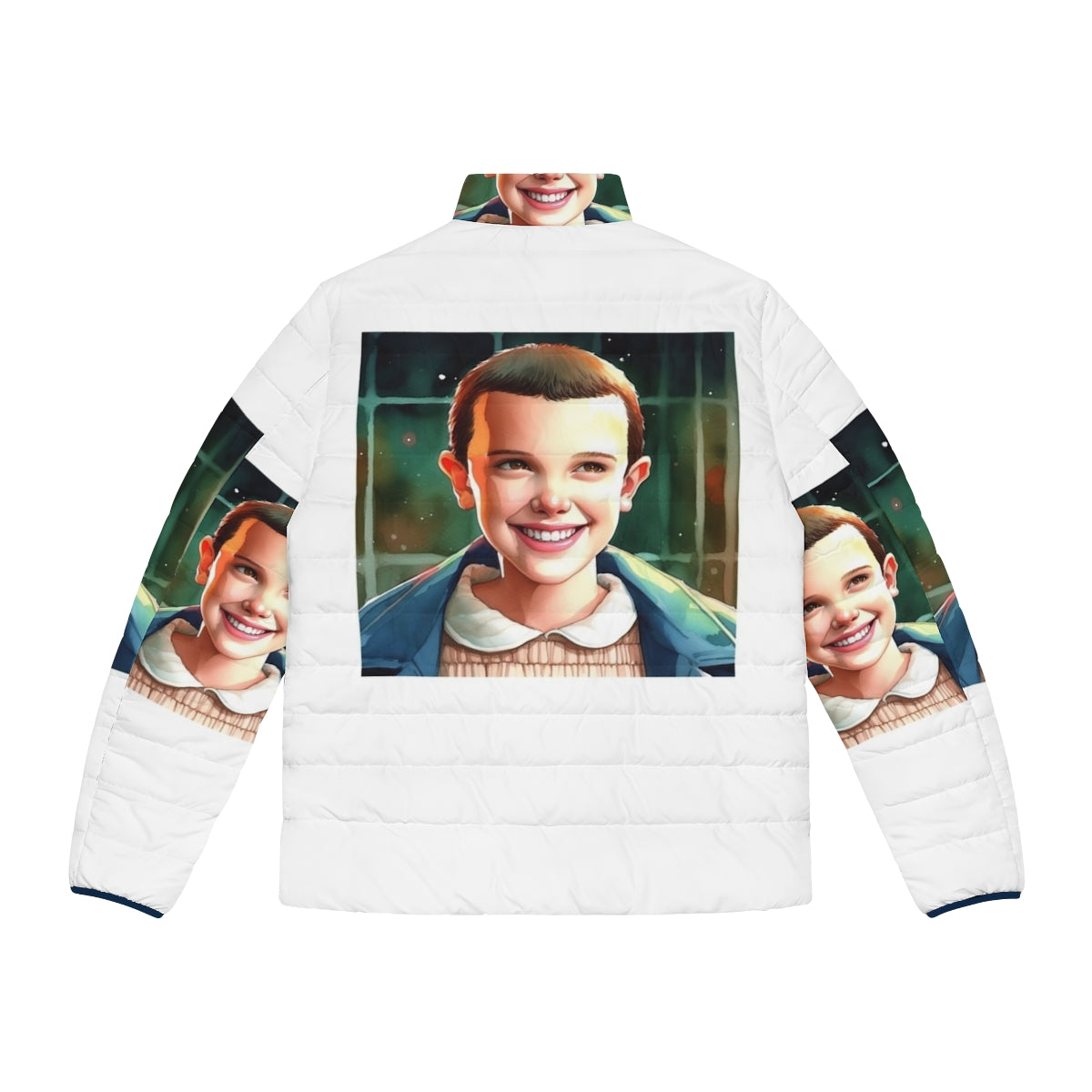 Eleven Stranger Things Puffer Jacket with Focus Keyword Stranger Things Puffer Jacket - Back