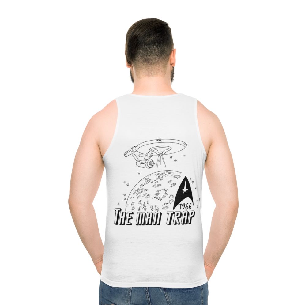 Star Trek unisex tank top featuring The Man Trap graphic - men back