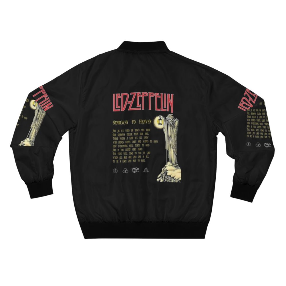 Stairway To Heaven Bomber Jacket featuring iconic song lyrics - Back