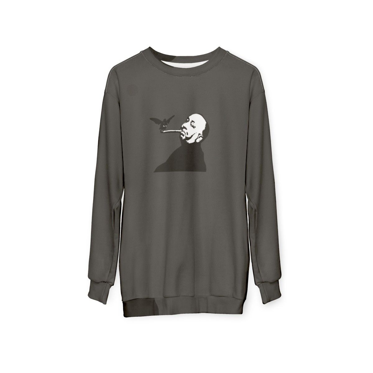 Alfred Hitchcock Birds and Cigar Graphic Sweatshirt - hanging