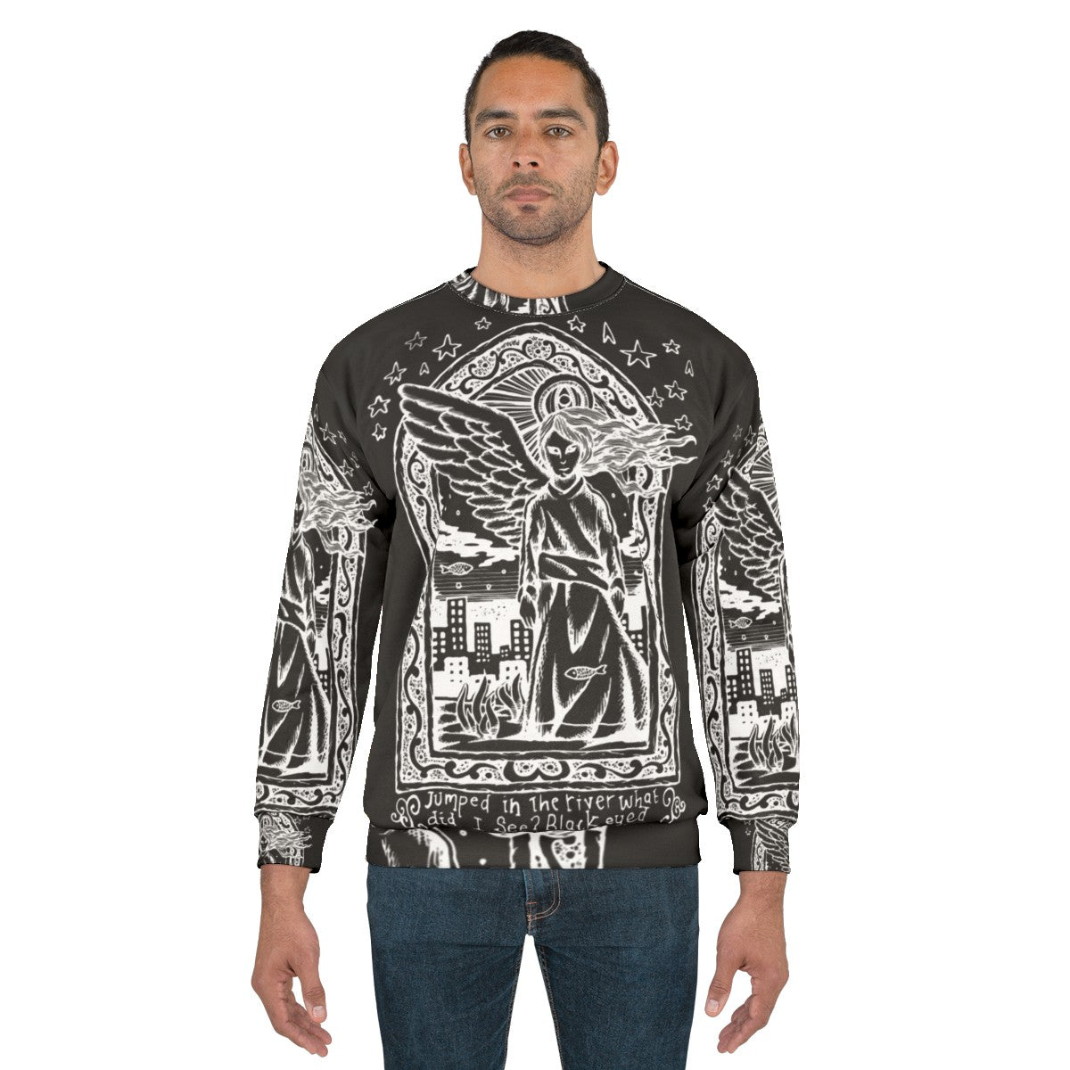 Inverted black eyed angels graphic sweatshirt - men