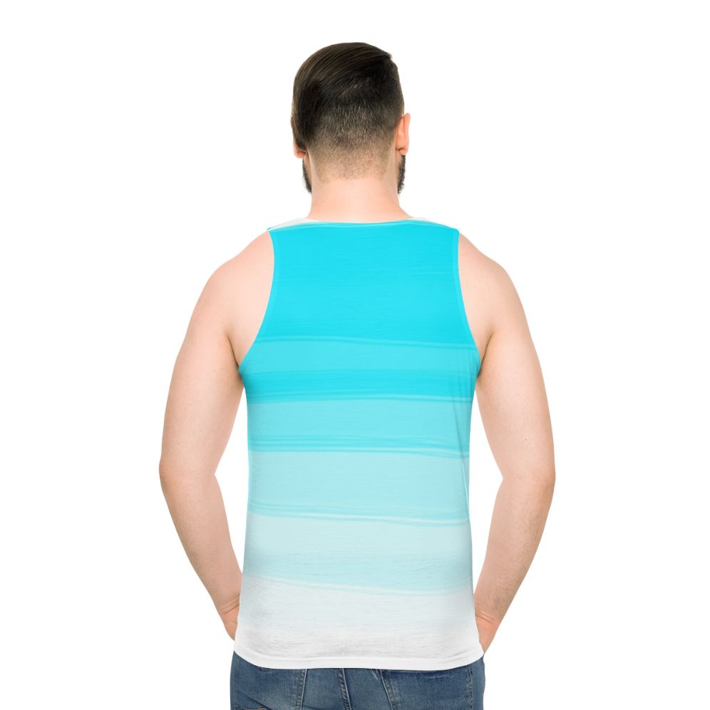 Blue Brushstroke Unisex Tank Top - men back