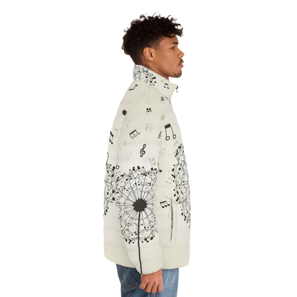 Dandelion puffer jacket with nature-inspired design - men side right