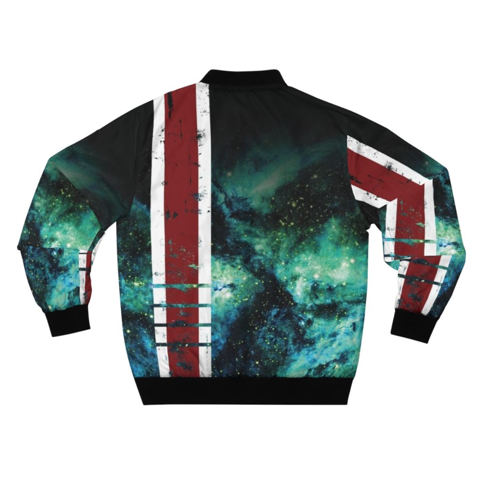 Mass Effect N7 Bomber Jacket with Armor Stripe Design - Back