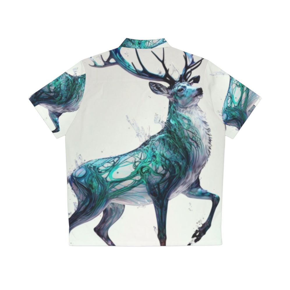 A Hawaiian shirt featuring a legendary stag in a holographic print - Back