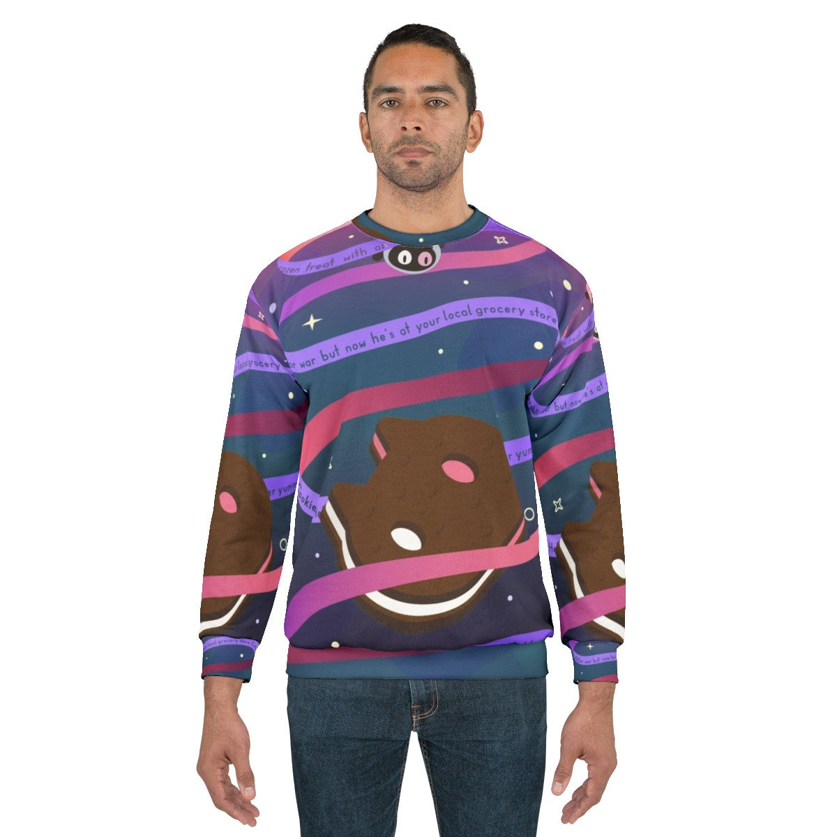 Cookie Cat Sweatshirt featuring the beloved character from Steven Universe - men