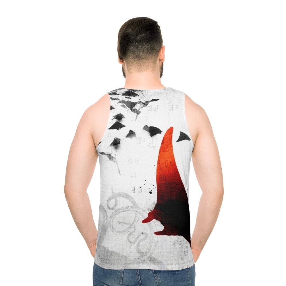 Manta ray unisex red tank top - men back