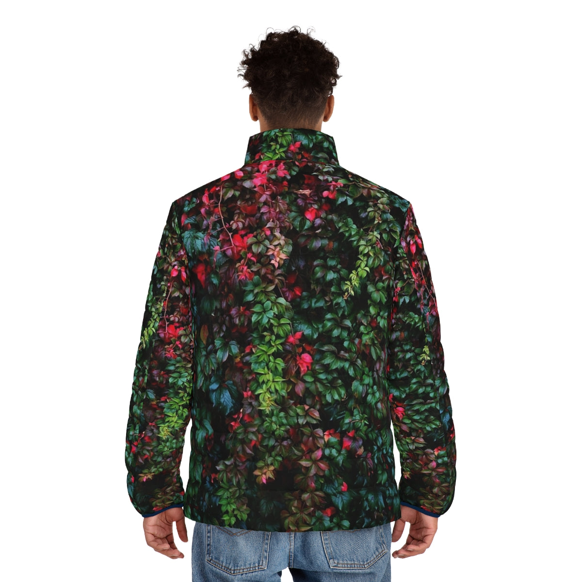 Miss Ivy Enchanted Botanical Puffer Jacket - Cozy and warm jacket featuring a nature-inspired cottage core design - men back