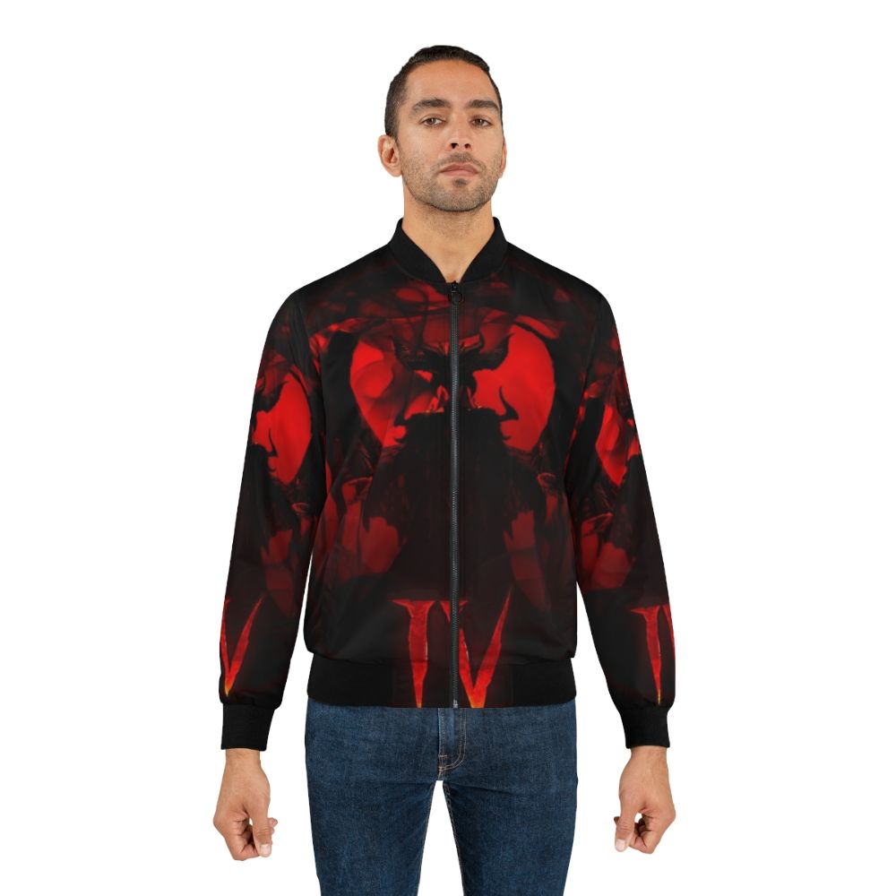 Diablo 4 Lilith themed bomber jacket with dark, demonic design - Lifestyle