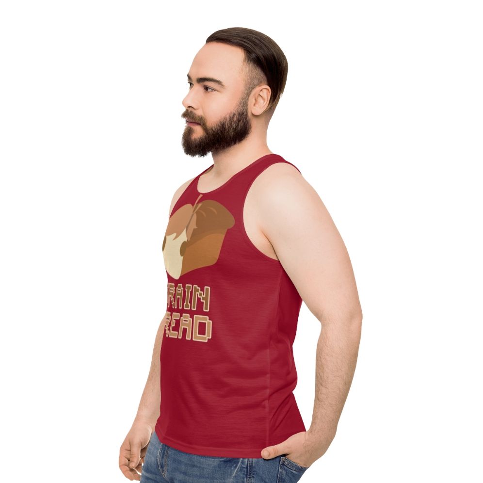 Unisex grain bread tank top with hermitcraft design - men side