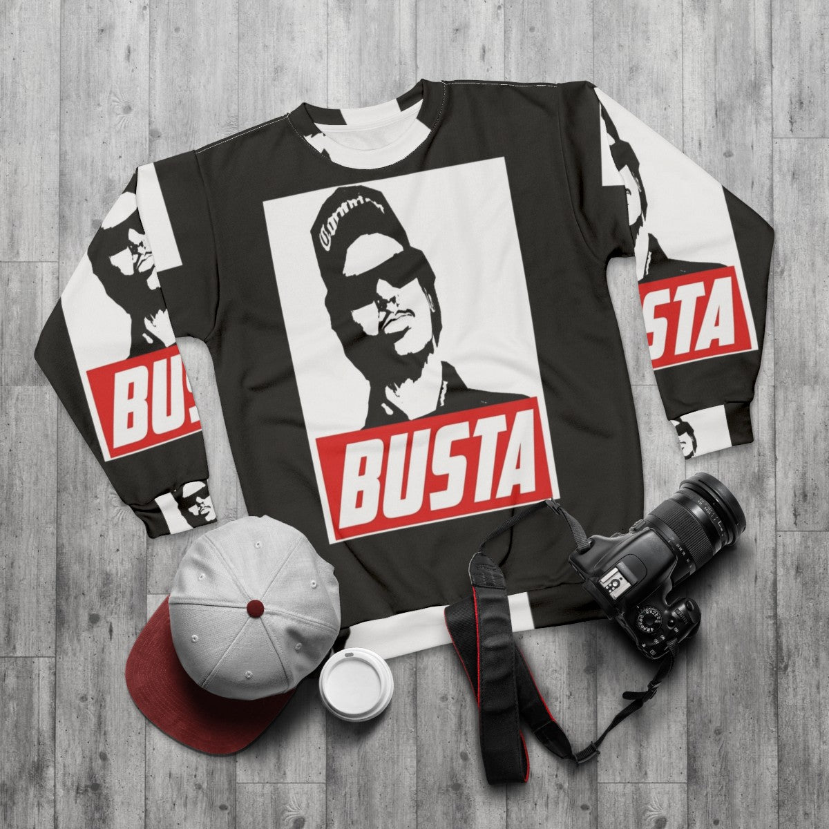 Busta Straight Busta Fan Art Gaming Sweatshirt - flat lay