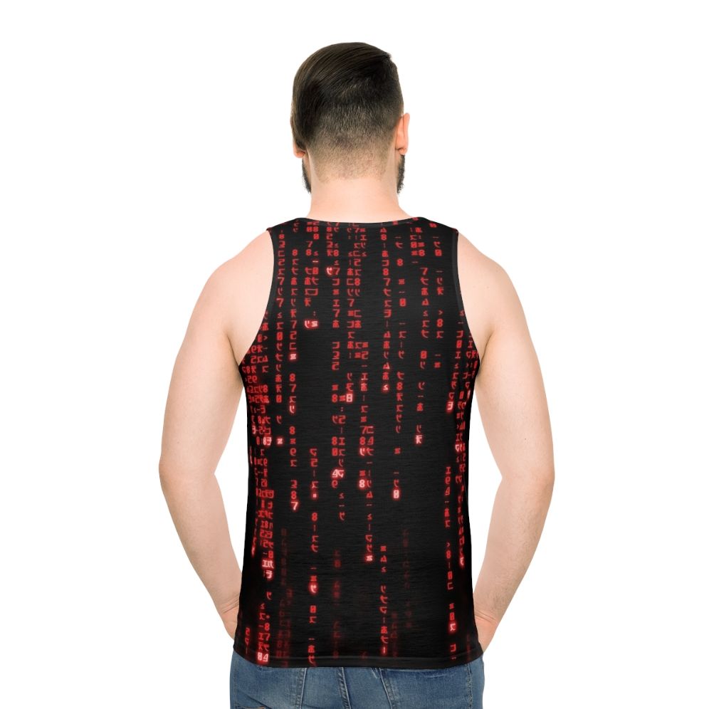 Matrix Code Unisex Tank Top - men back