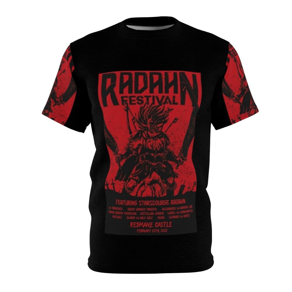 Elden Ring Radahn Festival Gaming T-Shirt featuring Radahn, Melina, and Malenia