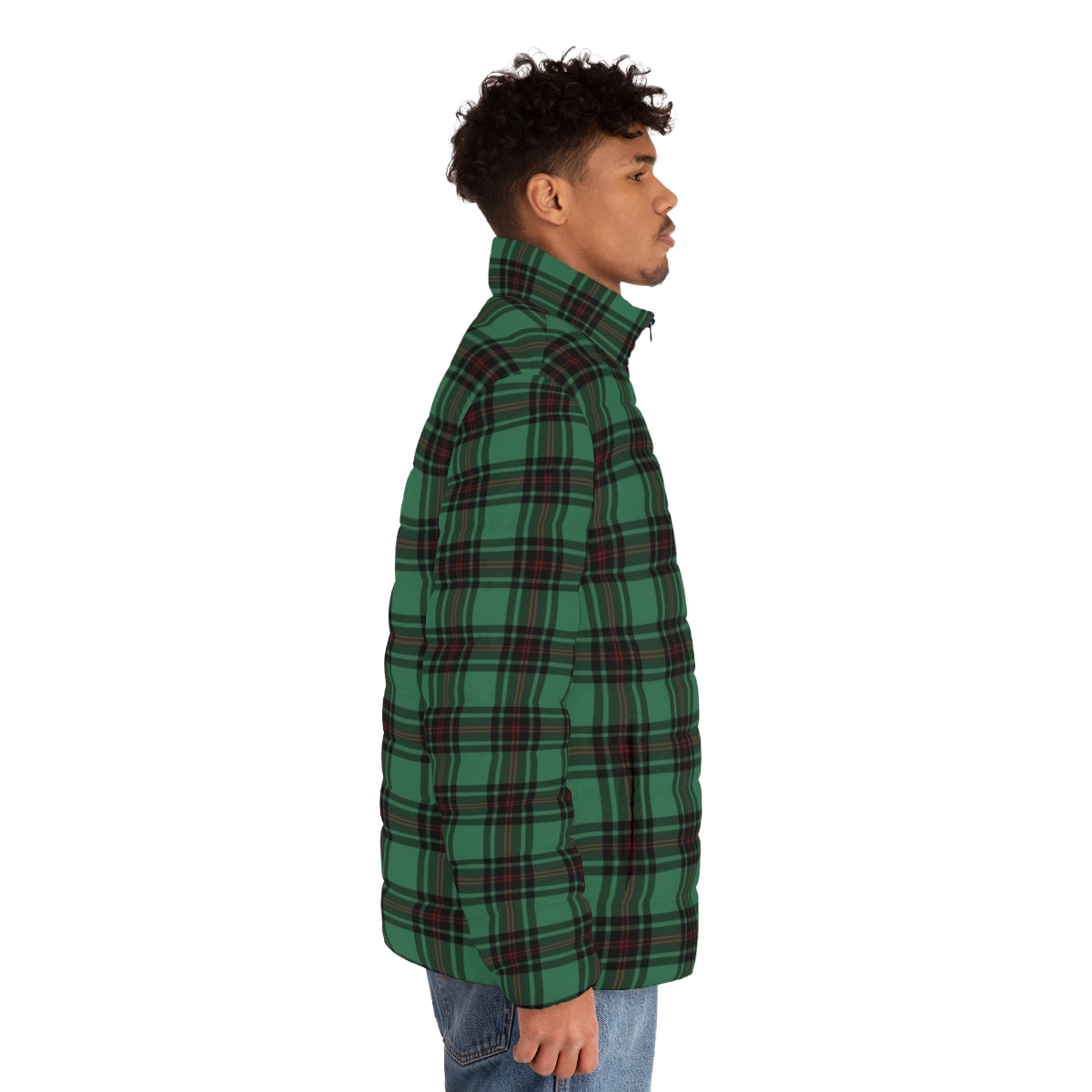 Fife tartan puffer jacket with warm and insulated design - men side right