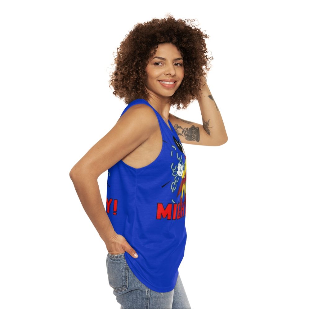 Mighty Unisex Retro Superhero Sci-Fi Cartoon Tank Top - women side