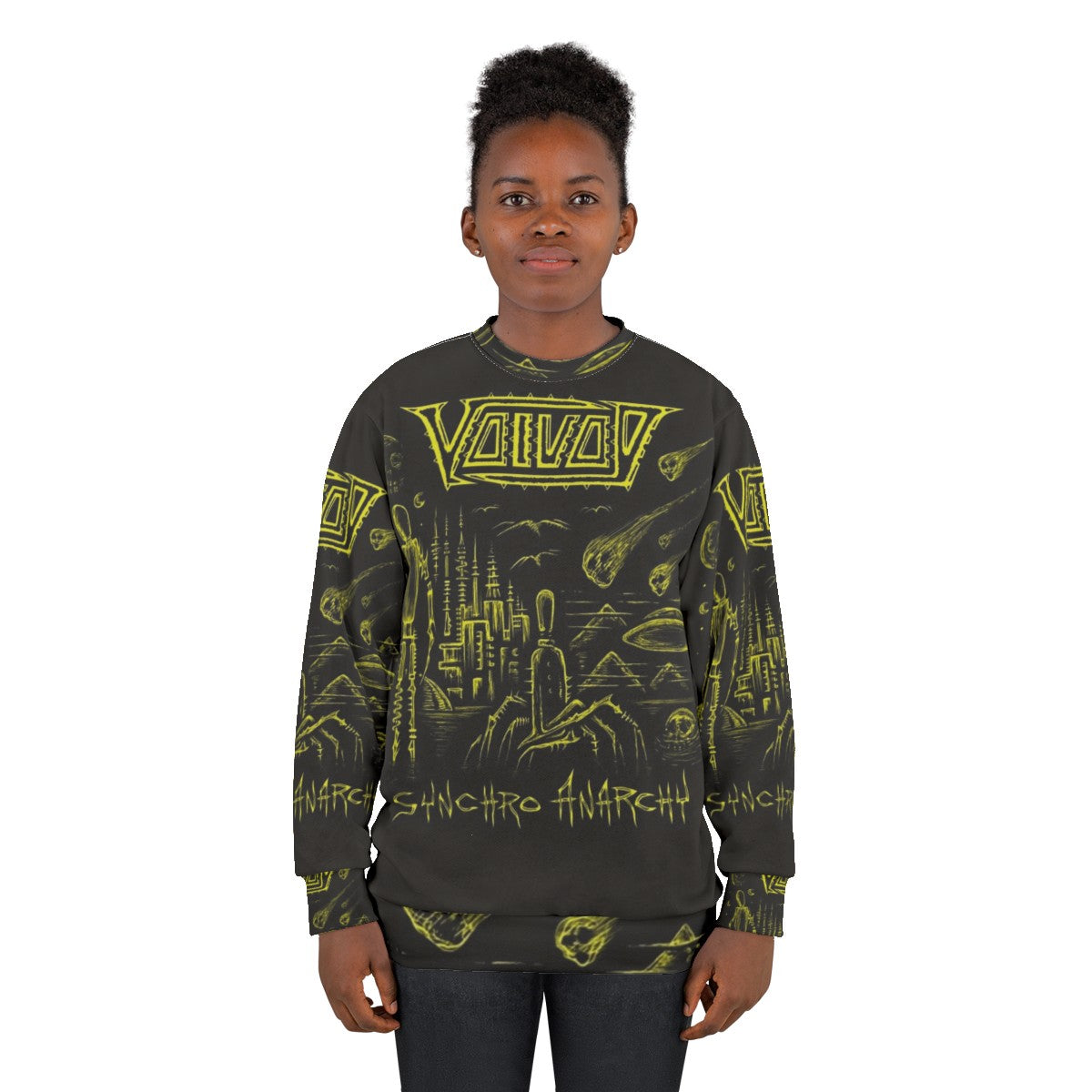 Synchro Anarchy Sweatshirt featuring Voivod music album and band - women