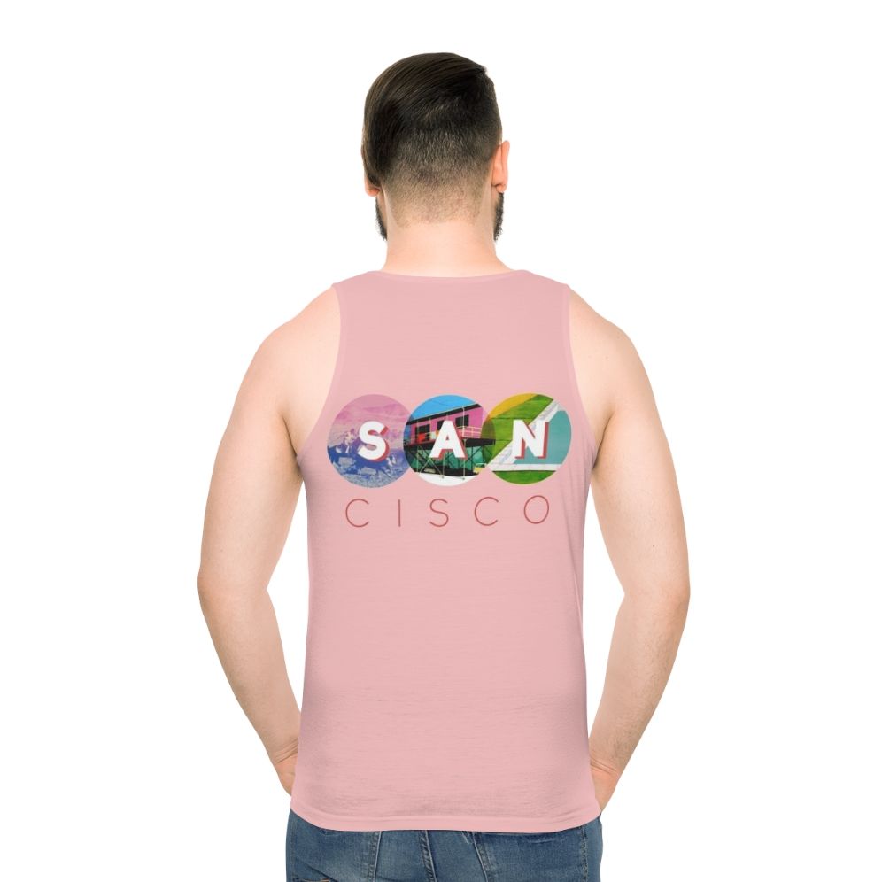 San Cisco Indie Music Unisex Tank Top - men back