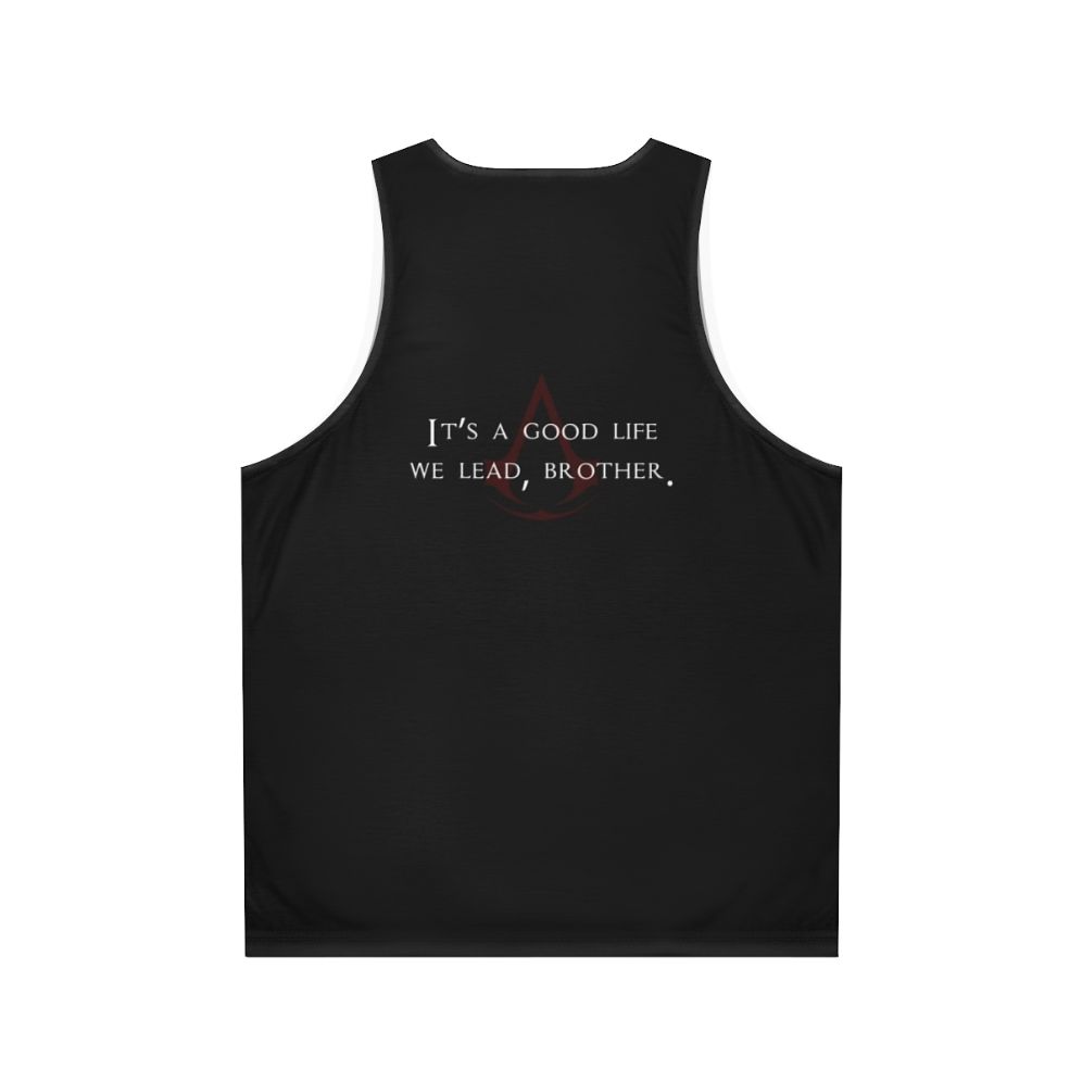 Assassin's Creed Unisex Tank Top with Iconic Dialogue - Back