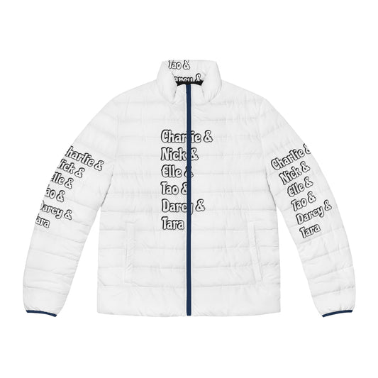 Heartstopper character names puffer jacket featuring fan favorite characters