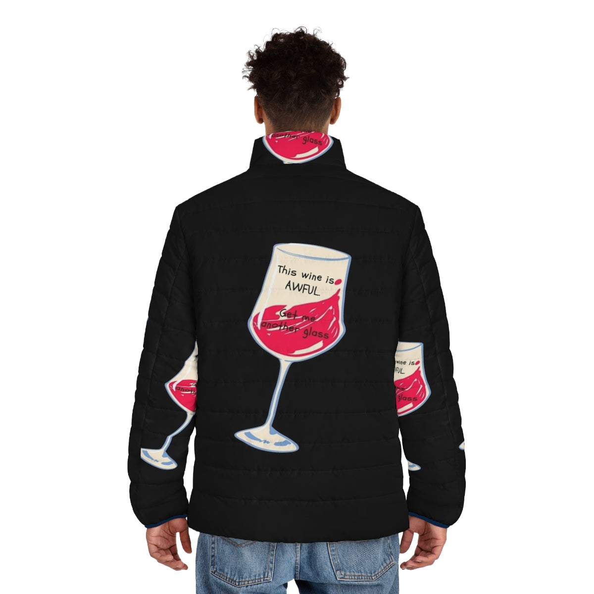 Schitt's Creek "Awful Wine" Puffer Jacket - men back