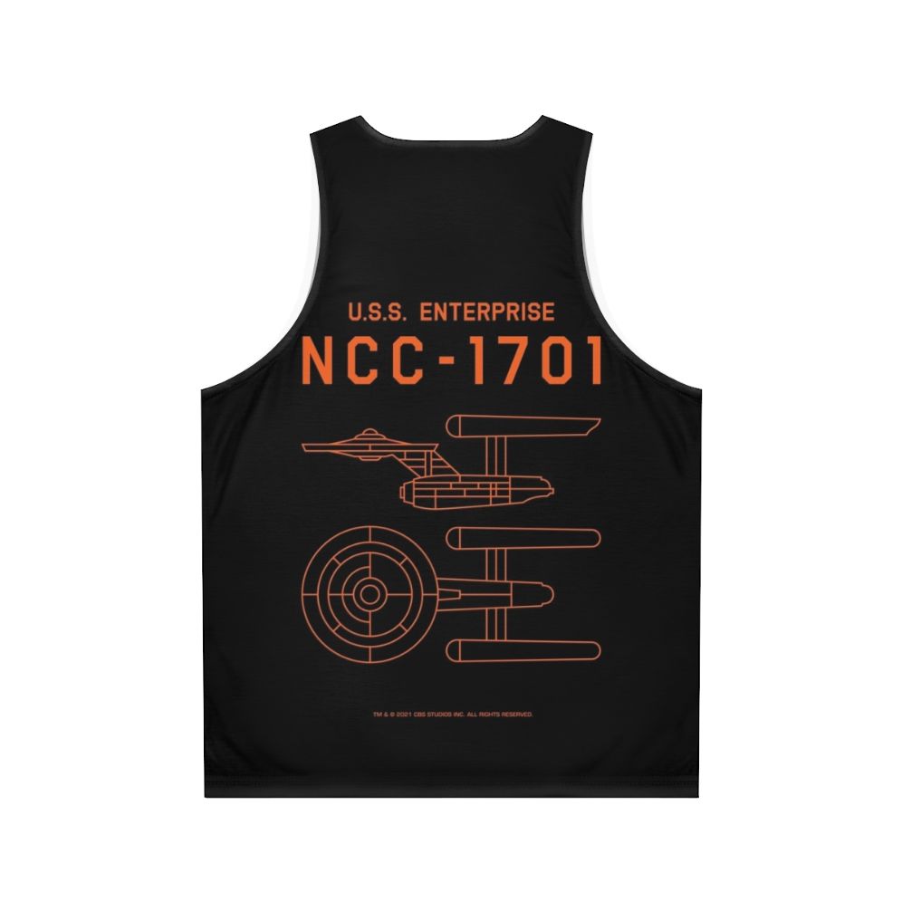 Star Trek USS Enterprise NCC-1701 Schematic Unisex Tank Top - Back