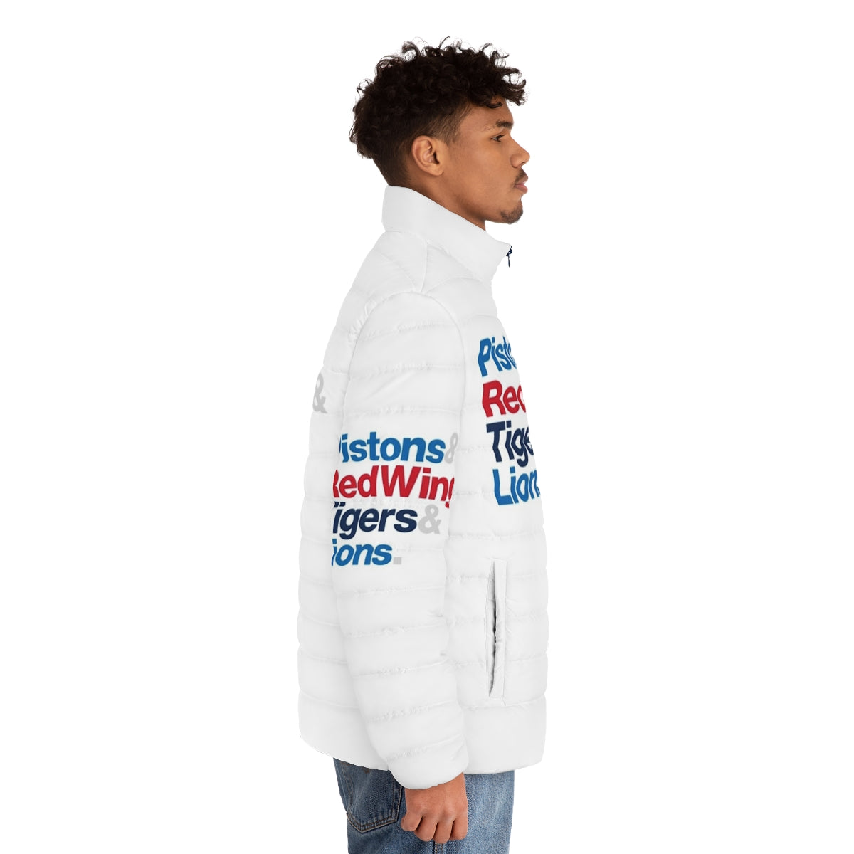 Detroit Sports Teams Puffer Jacket - Comfortable and Stylish Outerwear - men side right