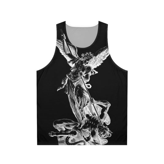 Archangel Michael Defeating the Devil Unisex Christian Tank Top