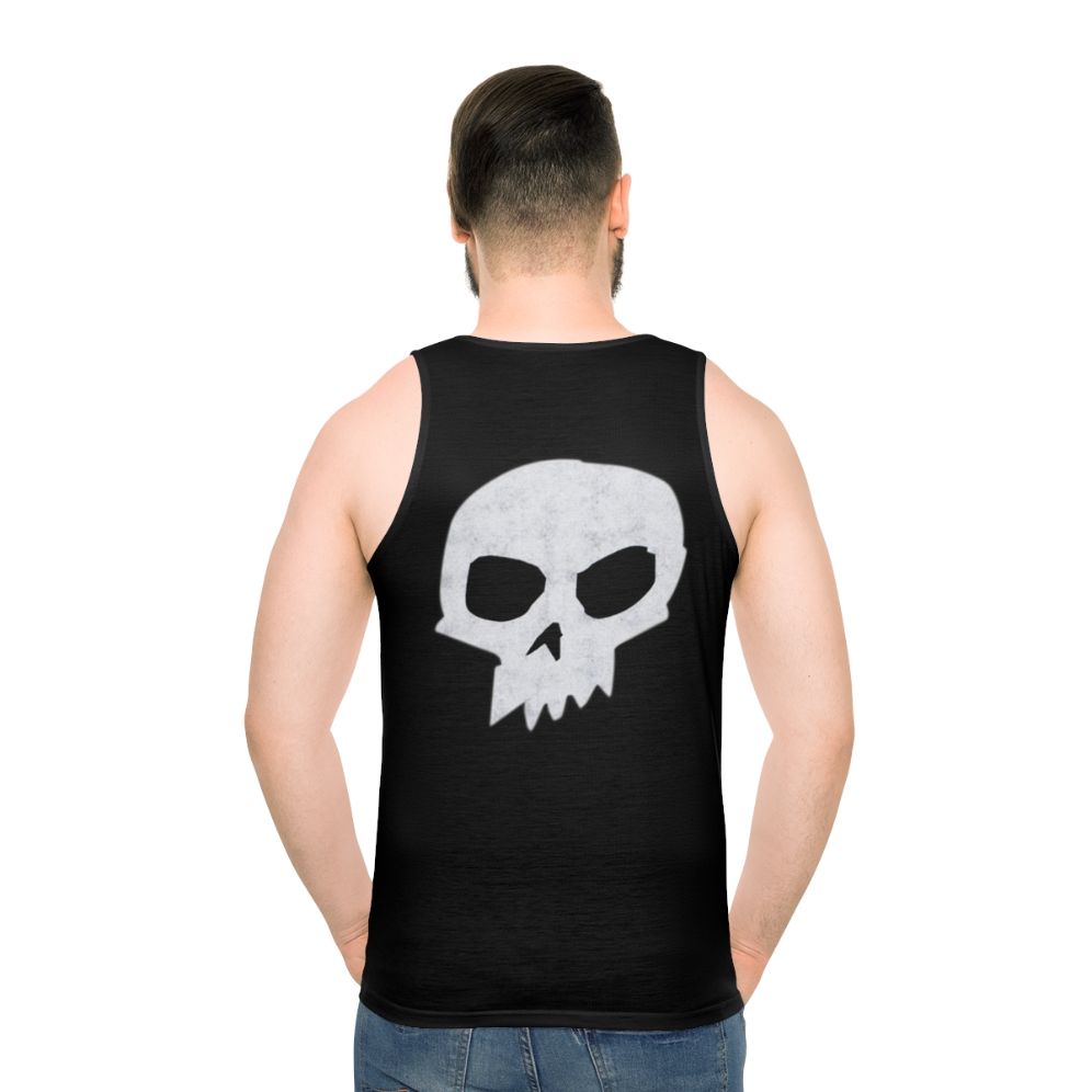 Unisex tank top with Toy Story-inspired skull and punk design - men back