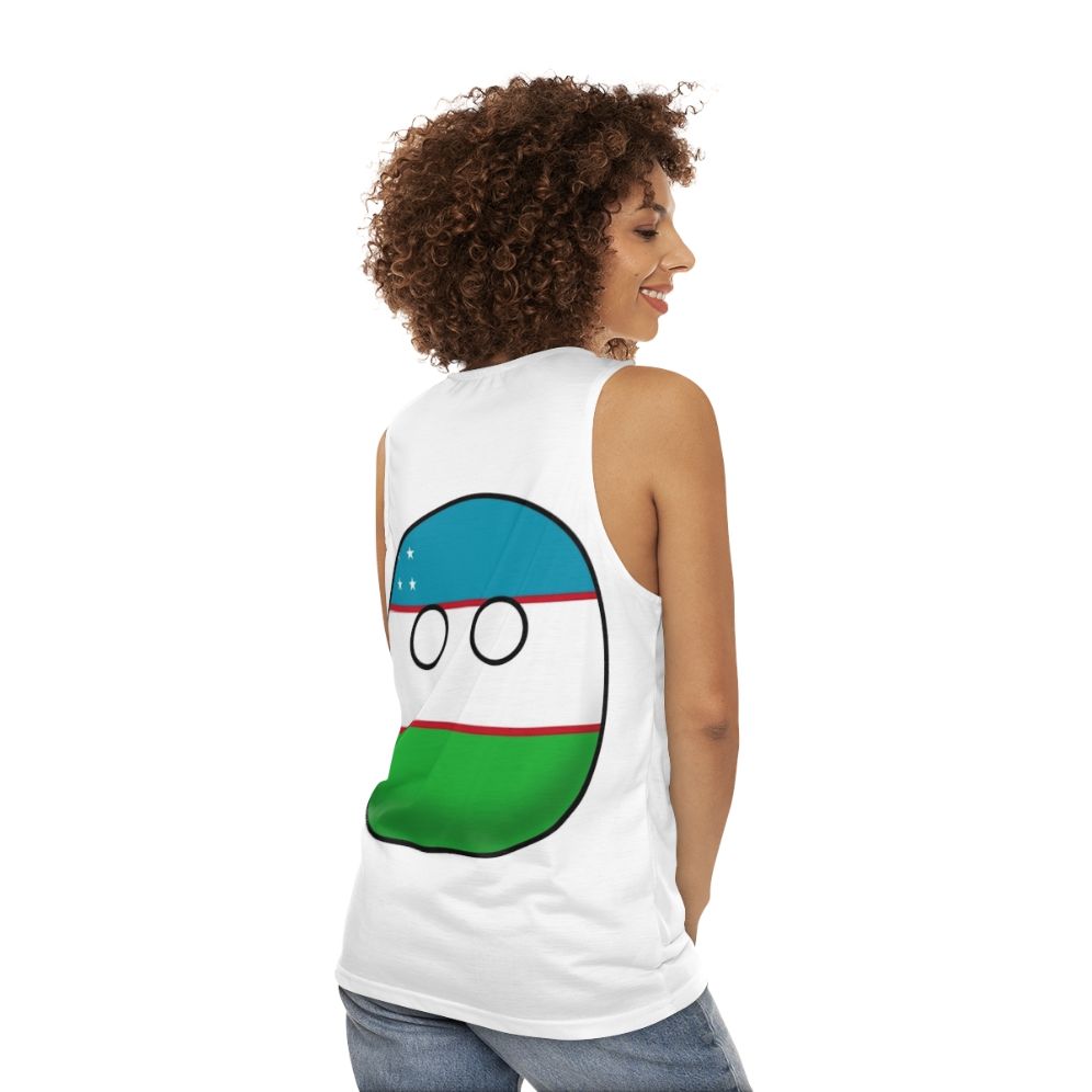 Uzbekistan Countryball Unisex Tank Top - women back