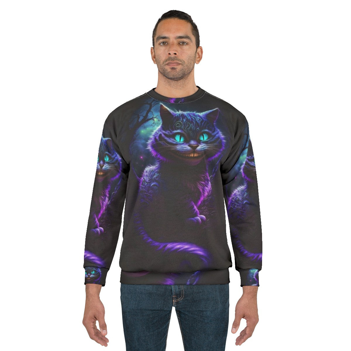 Cheshire Cat Sweatshirt 2 - Abstract, Exotic Alice in Wonderland Inspired Graphic Sweatshirt - men