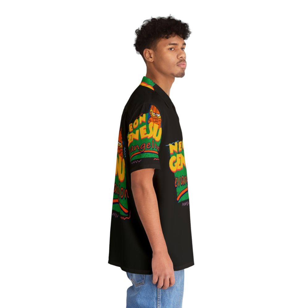 Neon Genesis Evangelion NGE Garfield Themed Hawaiian Shirt - People Pight