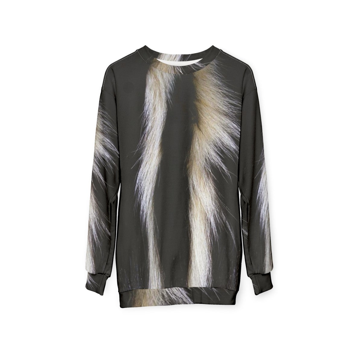 Skunk stripes sweatshirt with an animal-inspired design - hanging